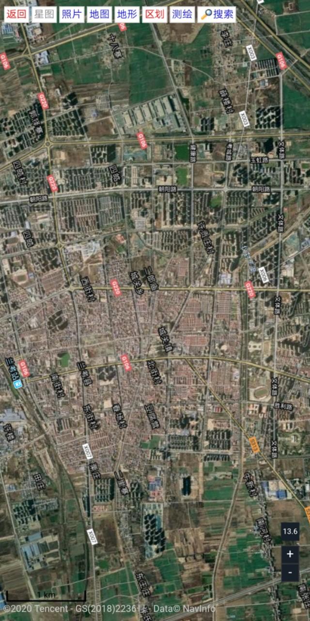 开封市区图一览 从卫星地图上看看古城开封4县(3)
