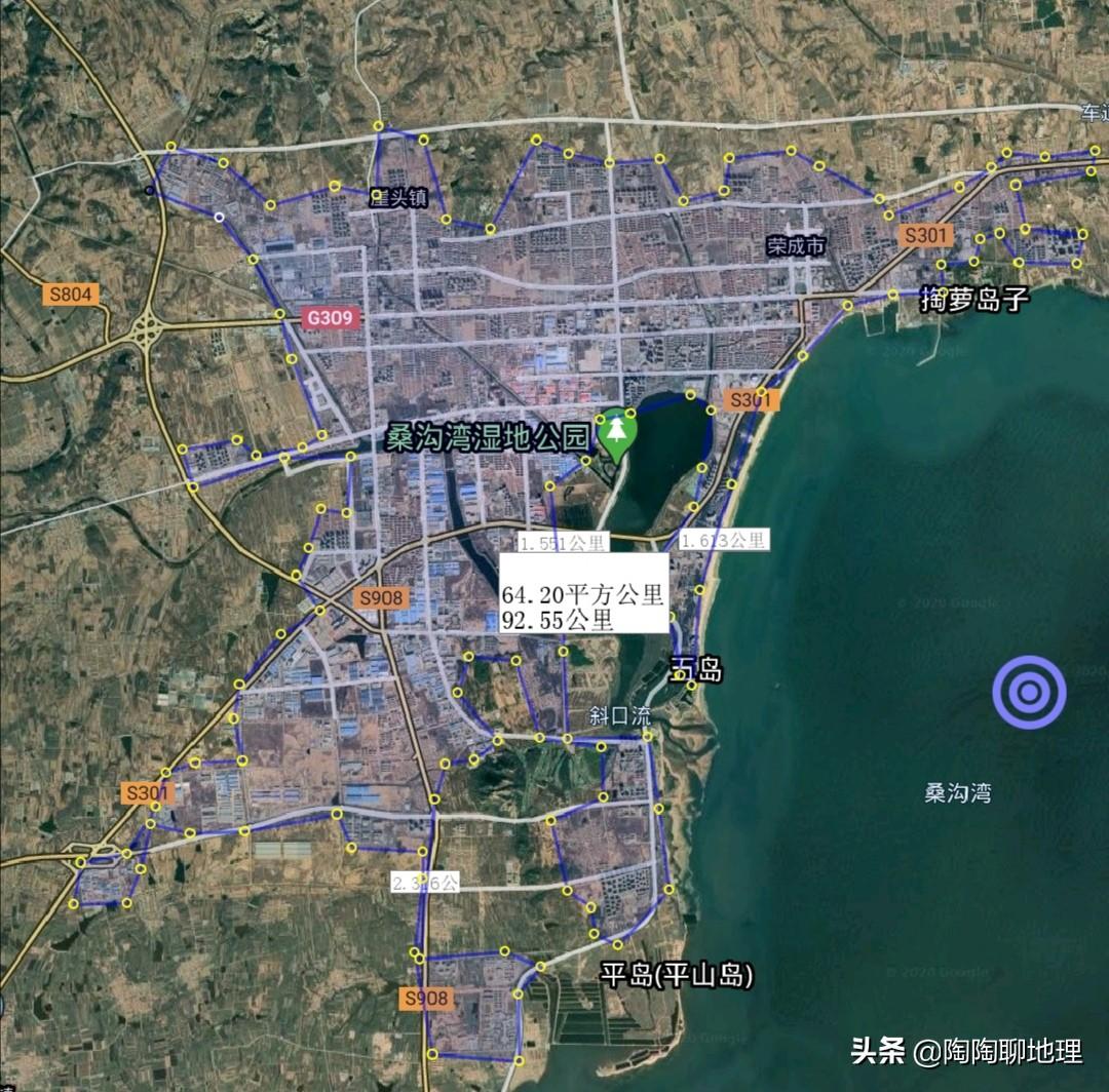 威海哪个区面积最大(山东威海市2区2市建成区面积排名)