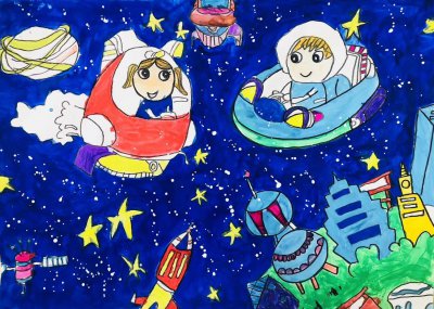 ​创意科技儿童画作品图片
