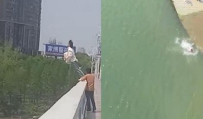 ​湖南一花季少女手抱鲜花、头戴墨镜跳桥自杀身亡，现场照片曝光