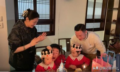 ​杨威夫妇为双胞胎女儿庆生，妹妹超姐姐半个头，杨云父母罕见现身